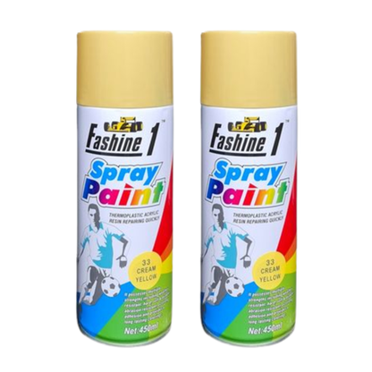 Fashine 1- Spray Paint 450ml - Cream Yellow 2 Pack