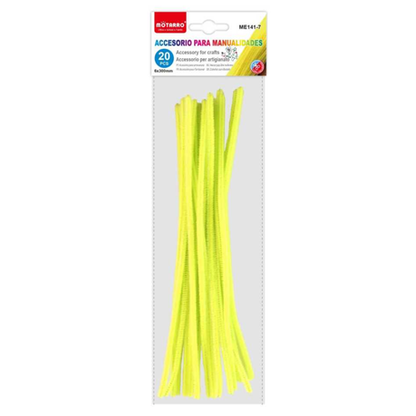 Motarro - Chenille Stems 6mmx30cm 20PCS Fluorescent Yellow