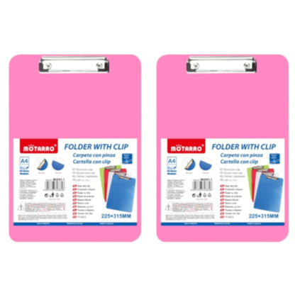 Motarro Clipboard 315x225mm - 2 Pack - Light Pink