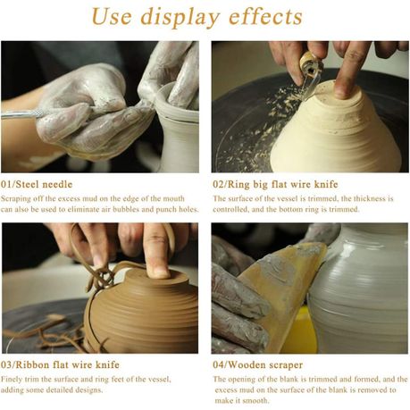 8 Pieces/Set DIY Wooden Pottery Sculpting Clay Cleaning Tool Set