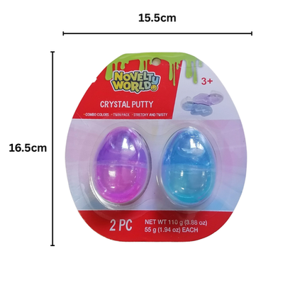 Crystal Egg Putty Slime - 2 Sets of Pink and Blue Slime in Crystal Shells