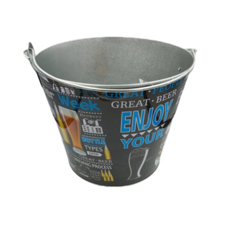 Open Bar Ice Bucket with Bottle Opener - Blue