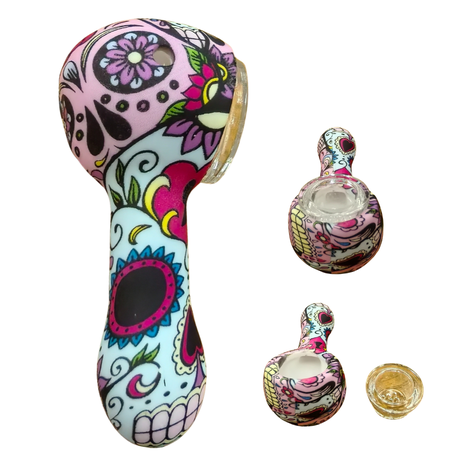 Silicone Rasta Pipe - Hydrodipped - 50 Pack