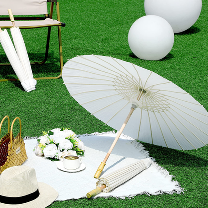 Bamboo Paper Parasol Umbrella - White