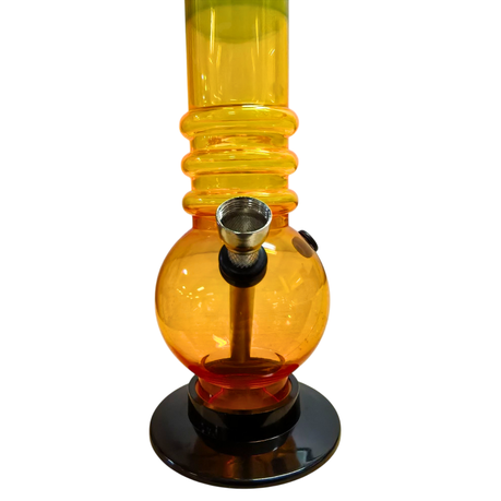 Acrylic Water Bong Rasta Color 26cm Bubble Bottom