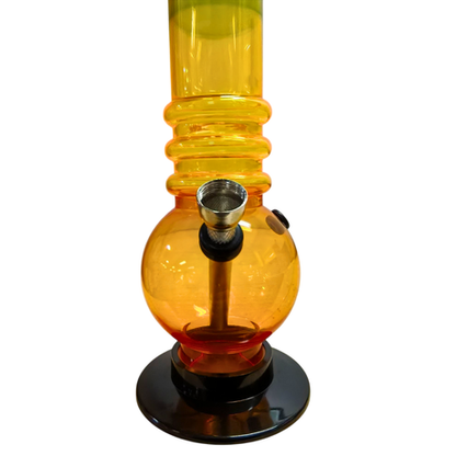 Acrylic Water Bong Rasta Color 26cm Bubble Bottom