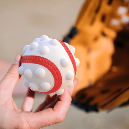 Tennis Ball Fidget PoP It - White & Red - 5 Pack