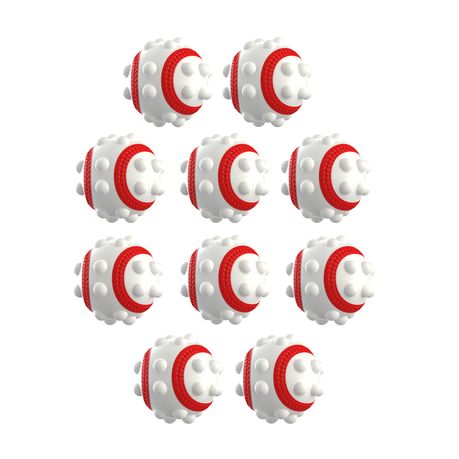 Tennis Ball Fidget PoP It - White & Red - 10 Pack