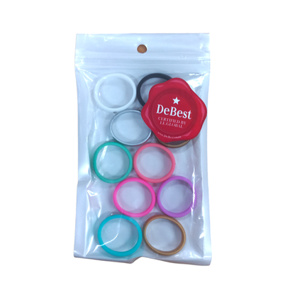 DeBest Diamante Silicone Rings - 10 Piece - H