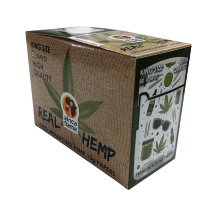 Africa Flame 100% Hemp Rolling Paper - 50 Booklets - White