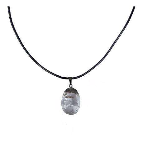 Earth Stone - White Agate Bracelet & Polished Clear Quartz Necklace Set
