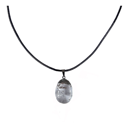 Earth Stone - White Agate Bracelet & Polished Clear Quartz Necklace Set