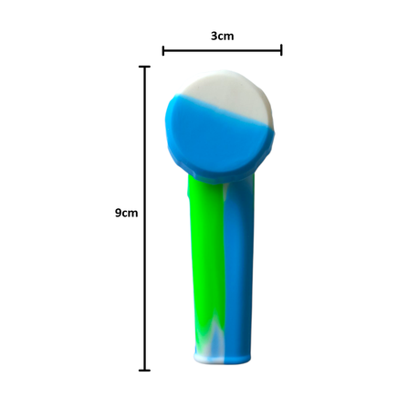 Silicone Rasta Pipe - Mini Pipe with Lid - Blue, Green