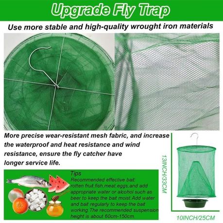 Reusable Reinforced Mesh Hanging Trap Foldable Fly Cage