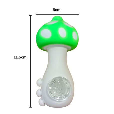 Silicone Rasta Pipe - Mushroom - Green
