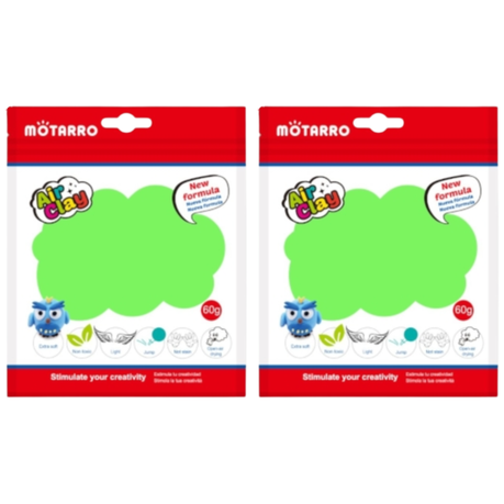 Motarro Air Clay 60g - Light Green 2 Pack
