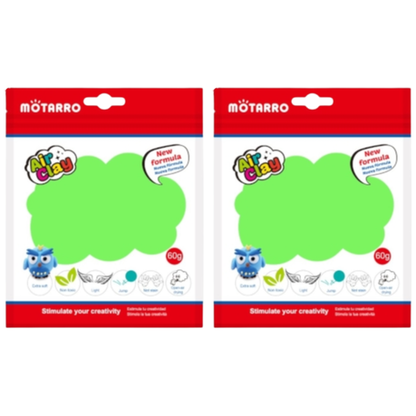 Motarro Air Clay 60g - Light Green 2 Pack