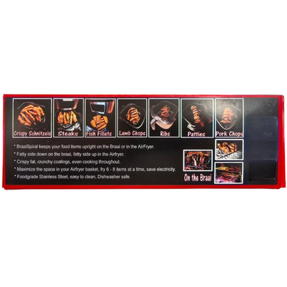 Braai Spiral - Stainless Steel Meat Holder for Braai & Air Fryer