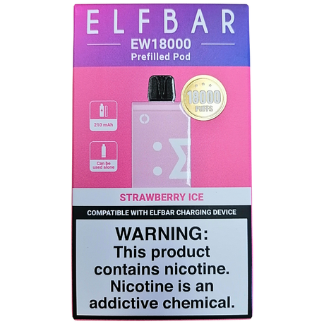 Elf Bar 18000 Puffs Rechargeable Pod 50mg - Strawberry Ice - 2 Pack