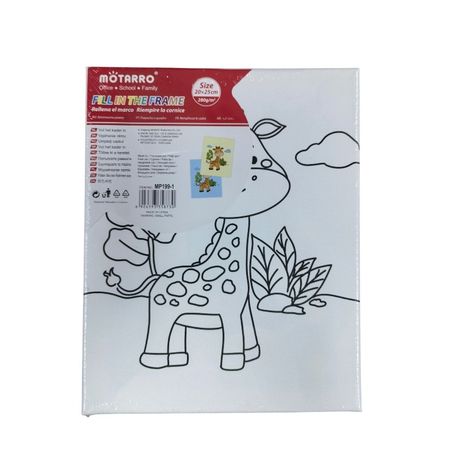 Motarro Printed Canvas - Paint-In Frame Canvas Kit (20 × 25 cm) - Lion