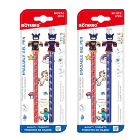 Motarro Erasable Pen Blue 0.7mm 2PCS - 2 Pack