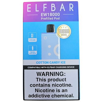 Elf Bar 18000 Puffs Rechargeable Pod 50mg - Cotton Candy Ice - 2 Pack