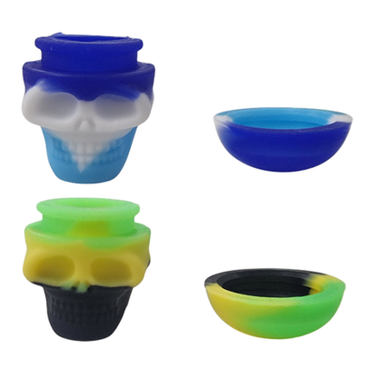 Silicone Skullhead Dab Pot Multicolor - 5 Pack