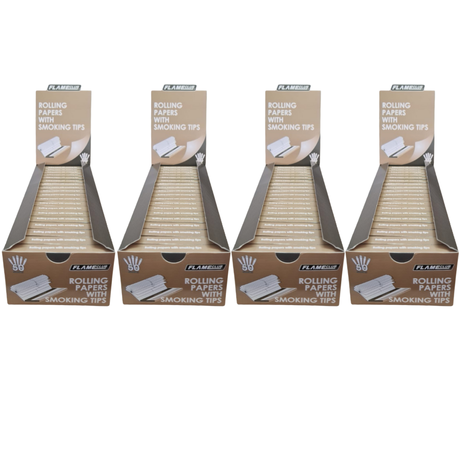 Flame Club Queen Size Rolling Paper + Tips - 39 Booklets - 4 Pack