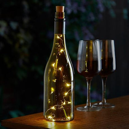 Decor Glass Bottle With Led String Lights - 2 Pack
