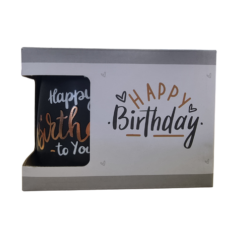Ceramic Mug - Happy Birthday - Black