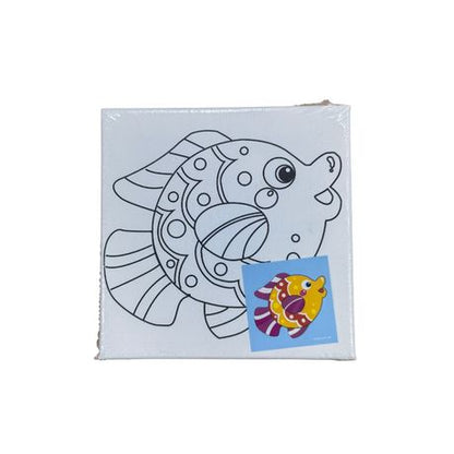 Keep Smiling Printed Canvas with Paint - 14.5 × 14.5 cm - Elephant