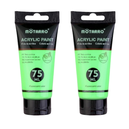 Acrylic Fluorescent Paint 75ml - 2 Pack - Green