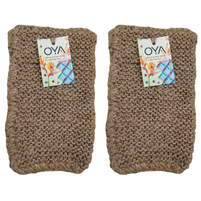 Oya Exfoliating Mitt Brown 2 Pack