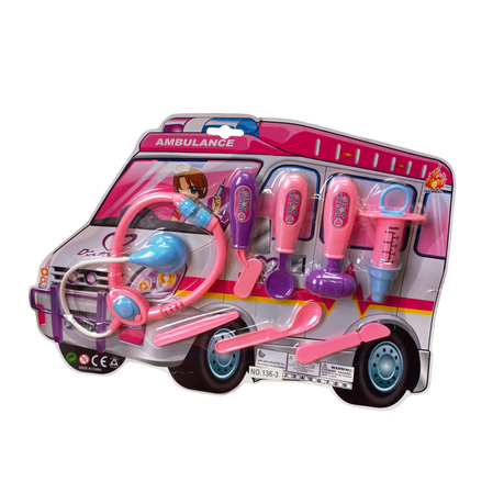 Ambulance Doctor Play Set - 8-Piece Medical Pretend Play Kit