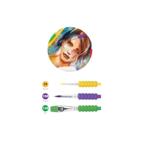 Motarro Kids Paintbrush Set Of 3 - 2 Pack - Detailed