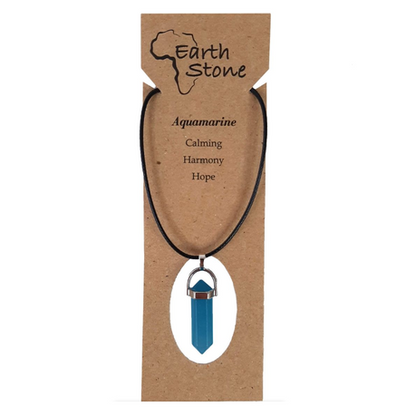 Earth Stone Collection - Aquamarine Bracelet And Bullet Necklace Set