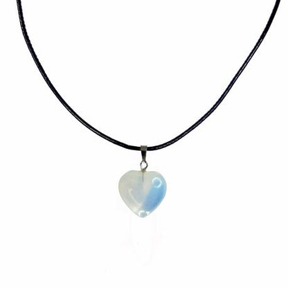 Earth Stone Collection - Heart Opal Stone Necklace