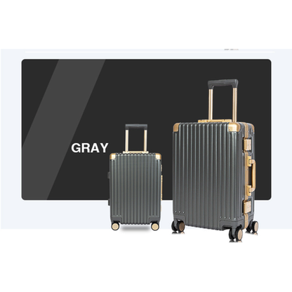 Classic Aluminum Frame Travel Suitcase - 26" - Grey