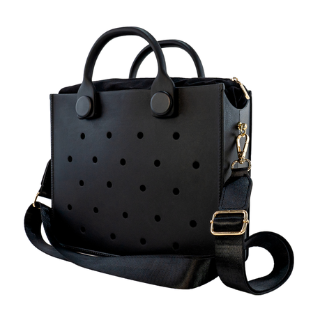 Nana EVA Croc Bag with Shoulder Strap - Lightweight Waterproof Tote Handbag - Purple
