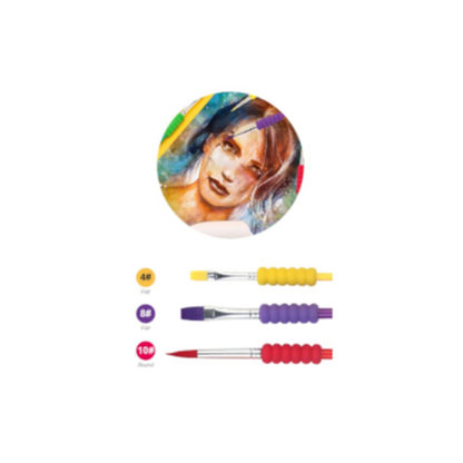 Motarro Kids Paintbrush Set Of 3 - 2 Pack - Classic