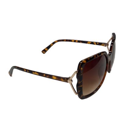 Solar X Oversized Sunglasses with Gradient Lens UV400 - Brown