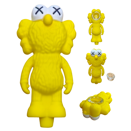 Silicone Rasta Pipe - Elmo - 25 Pack