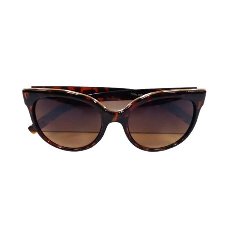 Solar X Wayfarer Sunglasses with Golden Trim & Gradient Yellow Lens UV400