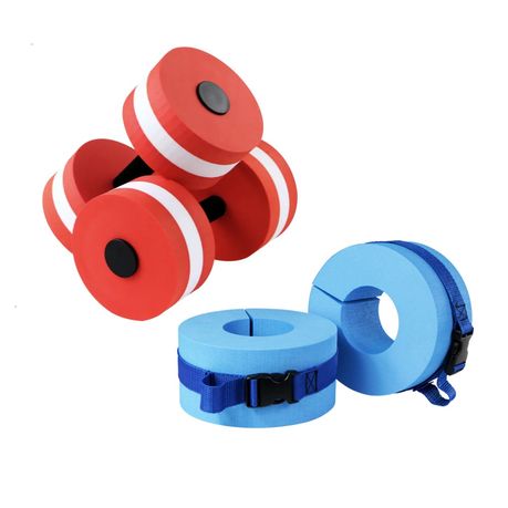 Swimming Dumbbells and Aquatic Foot Cuffs