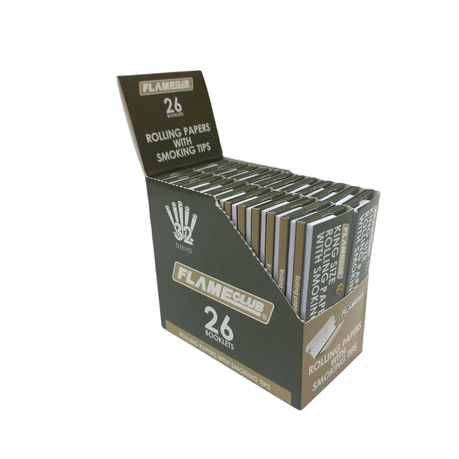 Flame Club King Size Rolling Paper + Tips - 26Piece Booklets - 2 Pack