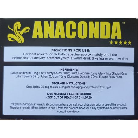 6 Capsules Shipper - Anaconda - Bedroom Booster - (2 Capsules x 3 Packs)