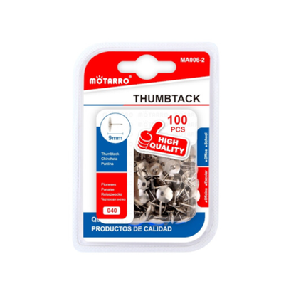 Motarro Thumbtack 9mm 100PCS - Silver
