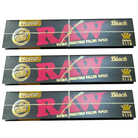 RAW Classic Black King Size Rolling Papers - 3 Pack