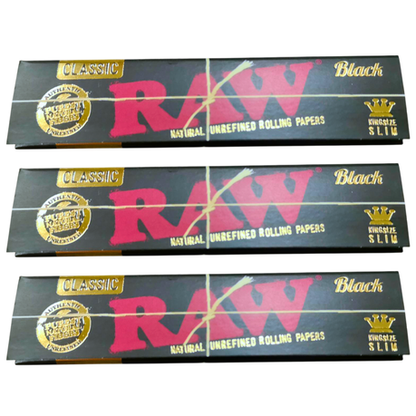 RAW Classic Black King Size Rolling Papers - 3 Pack