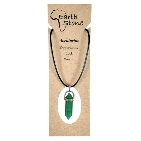 Earth Stone Collection - Bullet Aventurine Stone Necklace